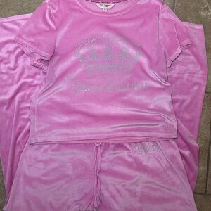 Rare Vintage Y2K Pink Juicy Couture 2-piece sleep set